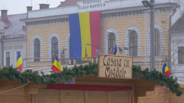 Mandelhaus Auf Dem Weihnachtsmarkt — Stockvideo