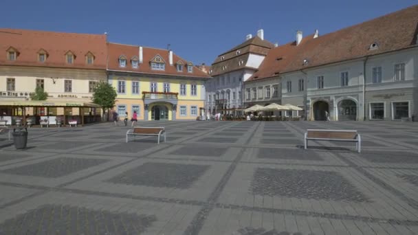 Der Große Platz Von Sibiu — Stockvideo