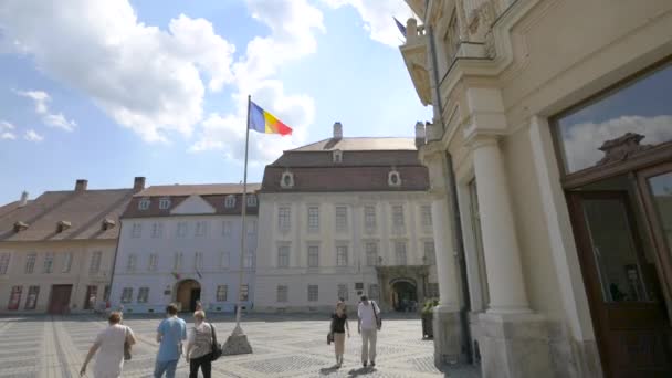 Procházka Kolem Radnice Sibiu — Stock video