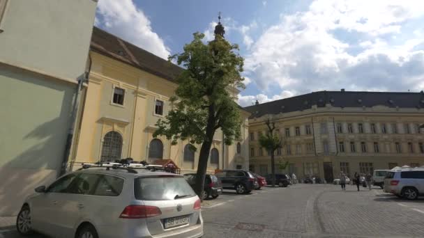 Sibiu Daki Roma Katolik Kilisesi — Stok video