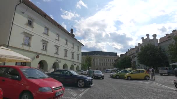 Der Kleine Platz Von Sibiu — Stockvideo