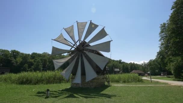 Windmill Seen Astra National Museum — Stockvideo