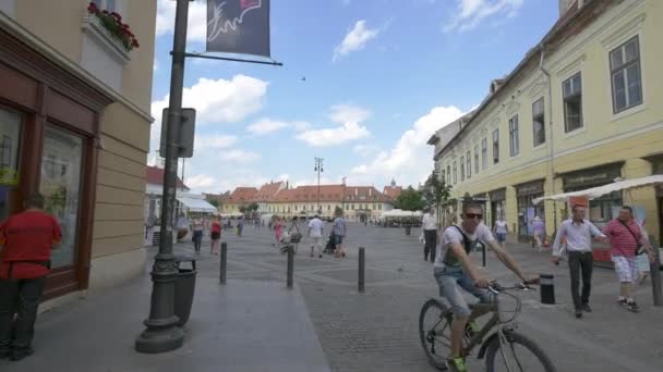 Het Grote Plein Van Sibiu — Stockvideo