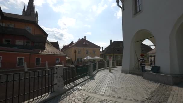 Het Kleine Plein Sibiu — Stockvideo