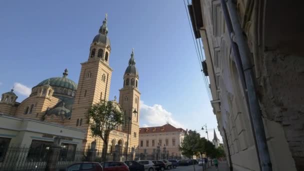 Heilige Drie Eenheid Metropolitane Kathedraal Sibiu — Stockvideo