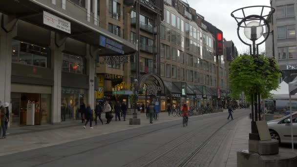 Straat Het Oude Centrum Van Genève — Stockvideo