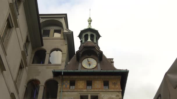 Låg Vinkel Molard Tower Genève — Stockvideo