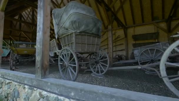 Vue Des Vieux Chariots Bois — Video