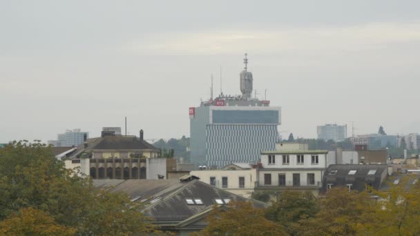 Edificio Radio Tlvision Suisse Visto Ginebra — Vídeo de stock