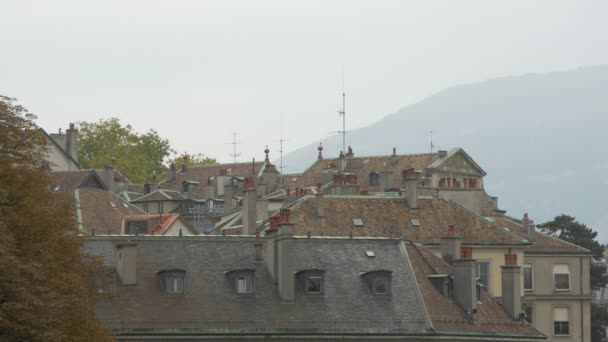 Άποψη Των Rooftops Στη Γενεύη — Αρχείο Βίντεο