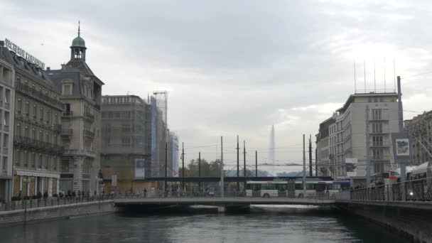 Bâtiments Sur Front Mer Rhône Genève — Video