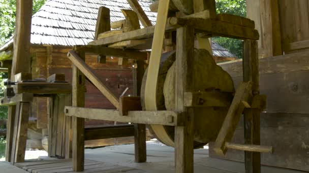 Torno Madera Museo Nacional Astra — Vídeo de stock