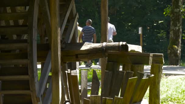 Close Vertical Watermill — Stockvideo