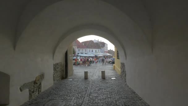 Passage Council Tower Sibiu — Stockvideo