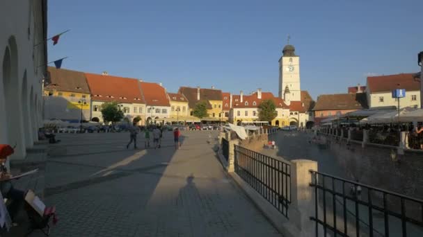 Μικρή Πλατεία Του Sibiu — Αρχείο Βίντεο