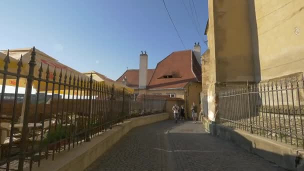 Beco Pedestre Perto Catedral Luterana — Vídeo de Stock