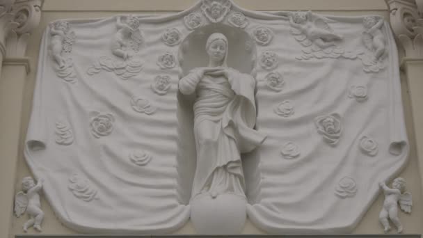 Religious Sculpture Wall — Stock Video
