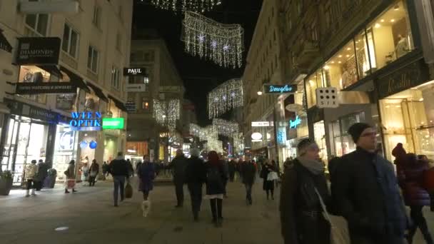 Karntner Straße Heiligabend — Stockvideo