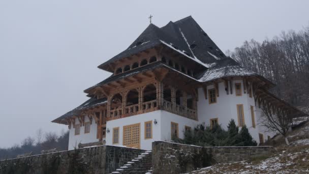 Barsana修道院的修院建筑 — 图库视频影像