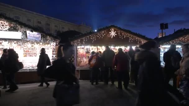 People Walking Stalls — Stock Video