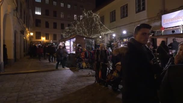 Mercado Navidad Una Calle — Vídeos de Stock