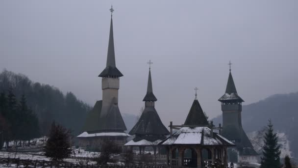 Dachy Rustykalne Widoczne Maramures — Wideo stockowe