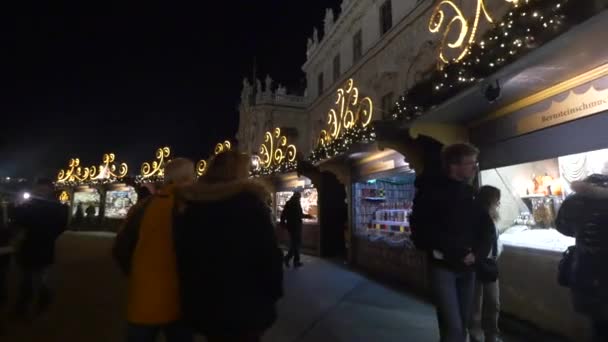 Caminando Mercado Navidad Belvedere — Vídeos de Stock