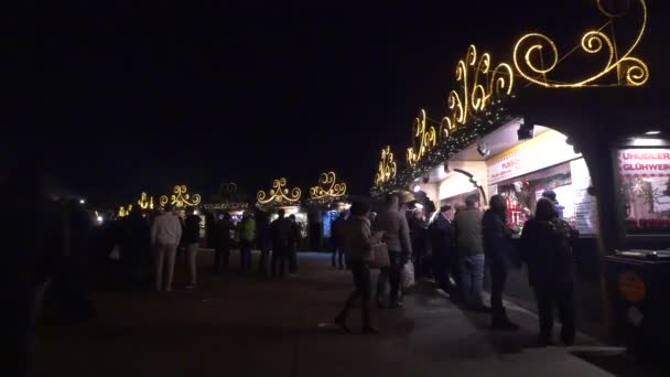 Mensen Belvedere Kerstmarkt — Stockvideo