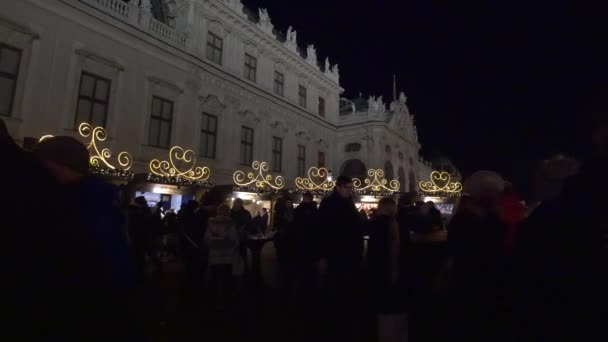 Människor Julmarknaden Belvedere — Stockvideo