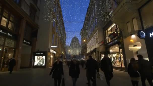 Calle Kohlmarkt Navidad — Vídeos de Stock
