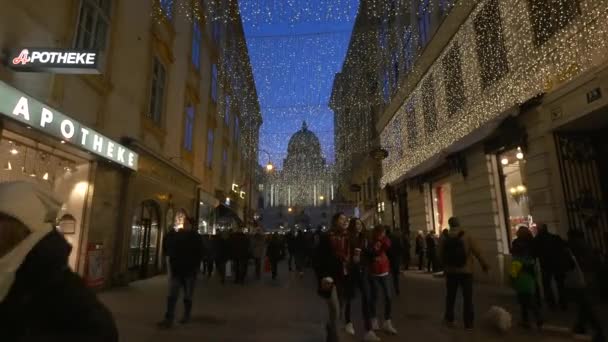 Hofburg Palace Partir Kohlmarkt Street Noël — Video