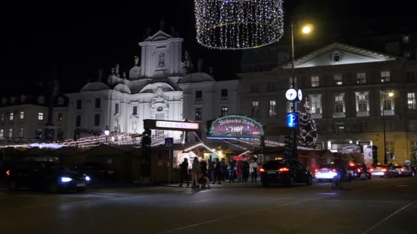 Hofplatz Mit Dem Weihnachtsmarkt — Stockvideo