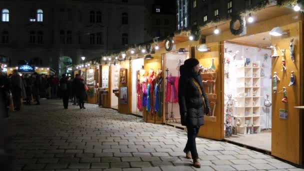 Barracas Rua Mercado Natal Hof — Vídeo de Stock