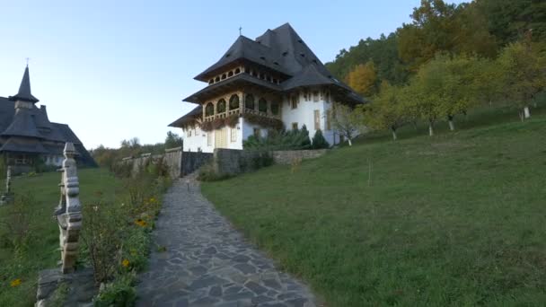Budynek Rustykalny Klasztoru Barsana — Wideo stockowe