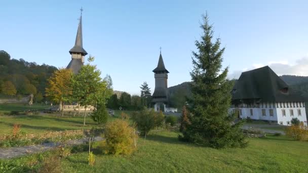 Monasterio Barsana Visto Maramures — Vídeos de Stock