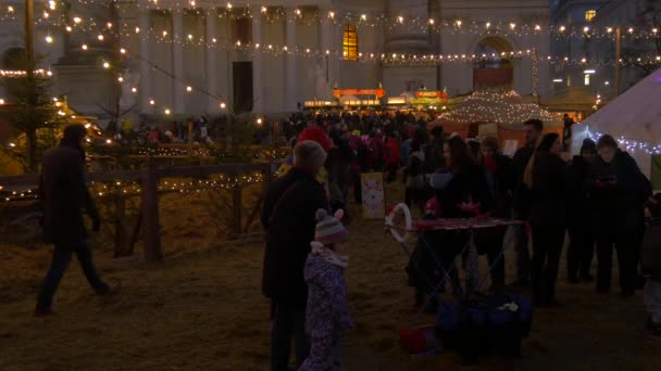 Payaso Hace Animales Globo Mercado Navidad — Vídeos de Stock