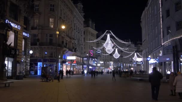 Graben Caddesinde Noel Süslemeleri — Stok video