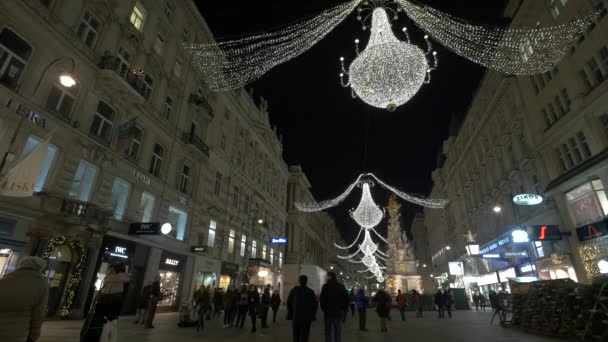 Graben Street Christmas Decorations — Stock Video