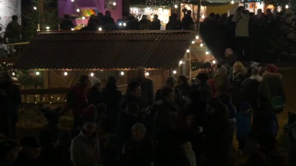 Affollato Mercatino Natale Karlsplatz — Video Stock