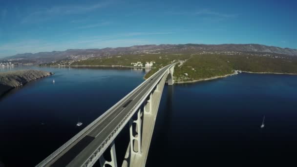 Widok Lotu Ptaka Most Krk — Wideo stockowe