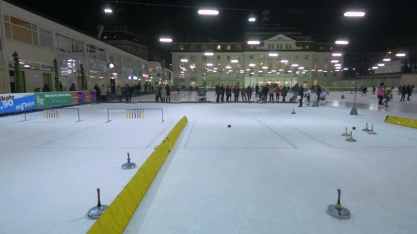 Pista Curling União Vienense Patinação Gelo — Vídeo de Stock