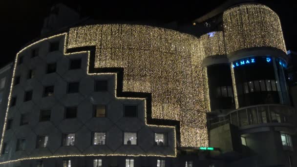 Edificio Casa Haas Con Decoraciones Navideñas — Vídeo de stock