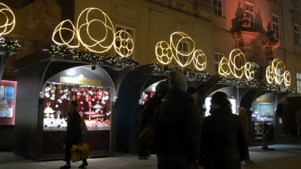 Pessoas Passar Pelas Barracas Stephansplatz — Vídeo de Stock