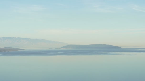 Πανοραμική Θέα Του Νησιού Krk Στην Αδριατική Θάλασσα — Αρχείο Βίντεο