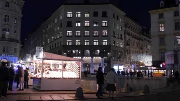 Straatstalletjes Michaelerplatz — Stockvideo