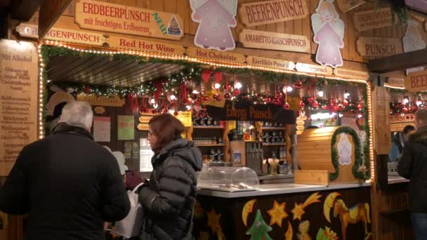 Punch Stall Christmas Market — Stock Video