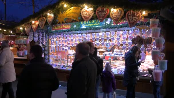 Pan Jengibre Tradicional Mercado Navidad — Vídeos de Stock