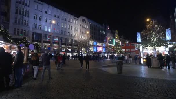 Julmarknad Vaclavplatsen Prag — Stockvideo