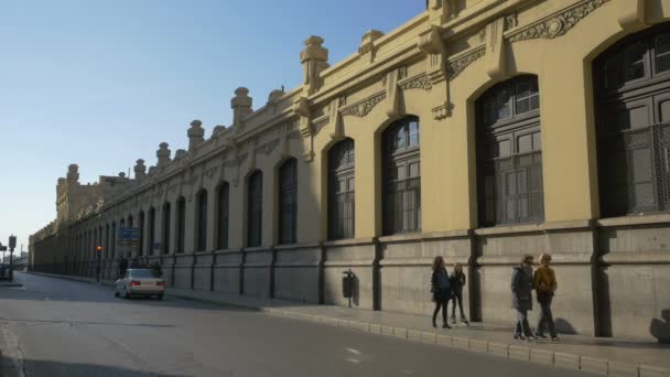 Zijaanzicht Van Het Noordstation Valencia — Stockvideo