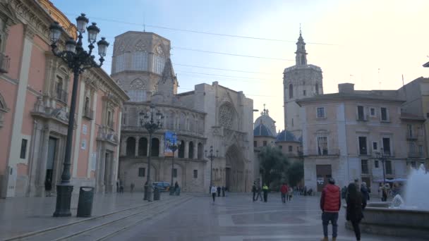 Plaza Virgen Valencia — Stok Video